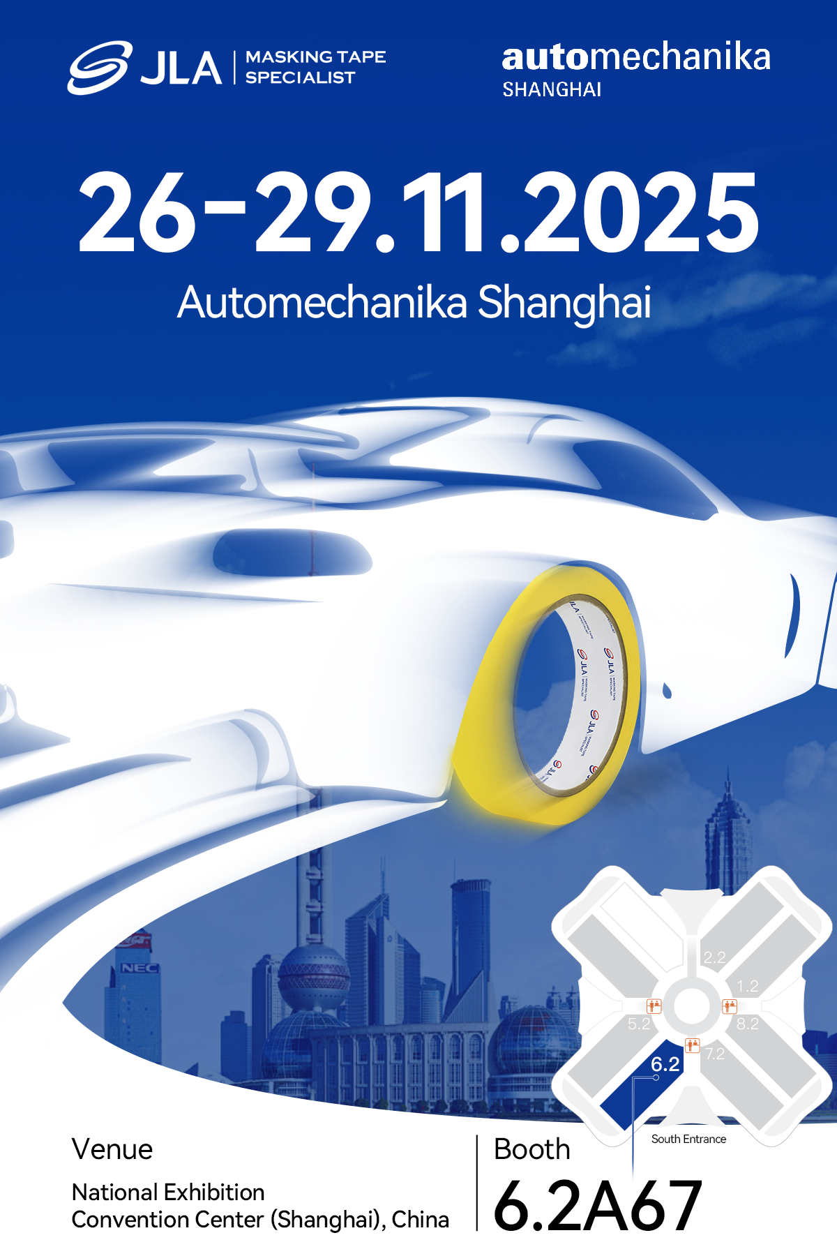 JLA TAPE to Showcase Advanced Automotive Masking Tape Solutions at Automechanika Shanghai 2025